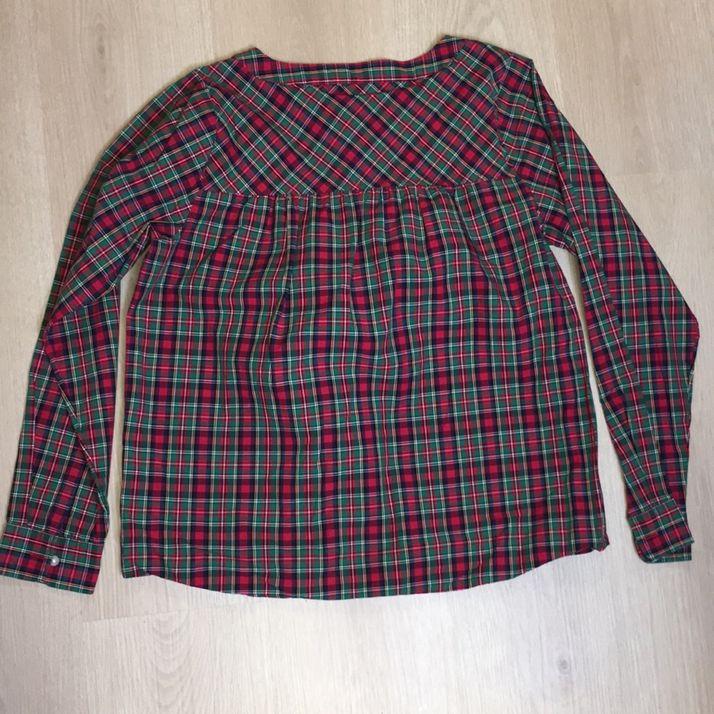 Vineyard Vines Plaid Girl’s XL 16 Shirt Christmas Plaid Red & Green Holidays - Picture 5 of 5